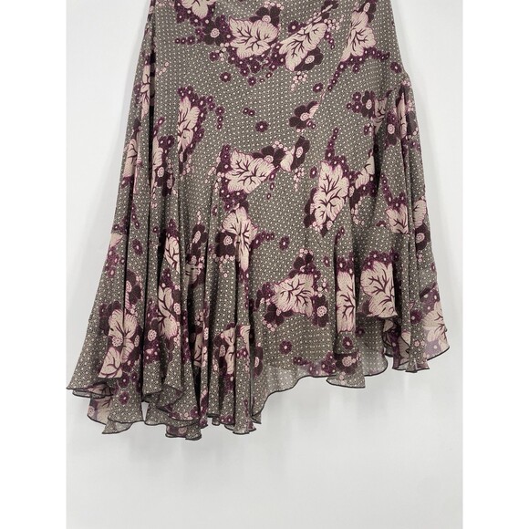 VTG Silk Bohemian Y2K Handkerchief Skirt Midi Dark Romance Flowy Cottage 14 - Picture 7 of 9